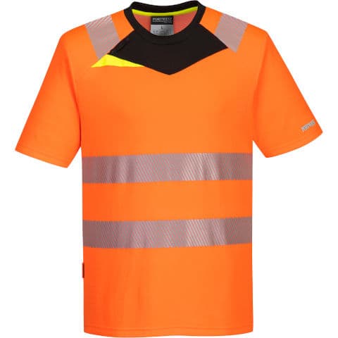 Portwest DX4 Hi Vis Short Sleeved T-Shirt — Orange/Black