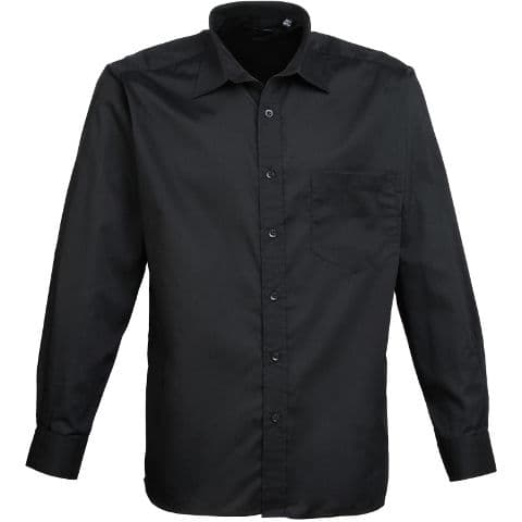 Premier Long Sleeve Poplin Shirt — Black