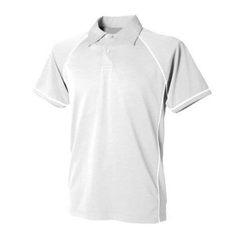 Finden & Hales Performance Piped Polo Shirt — White