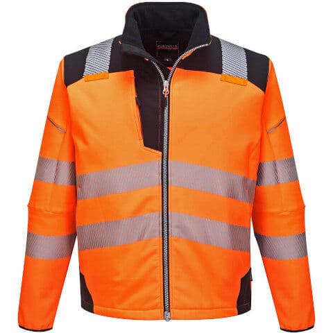Portwest PW3 Hi-Vis Softshell (3L) — Orange/Black