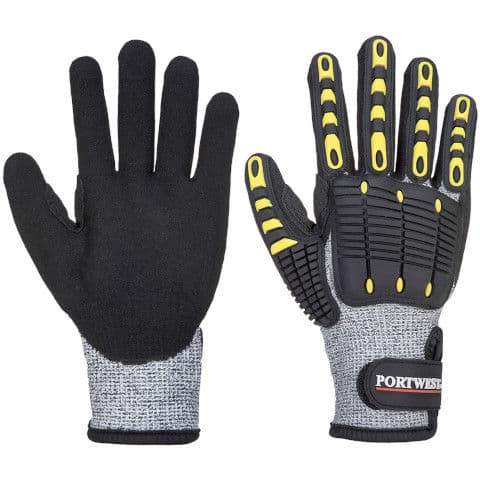 Portwest Anti Impact Cut Resistant Glove — Grey/Black