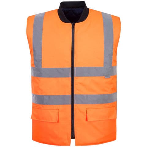 Portwest Hi Vis Reversible Bodywarmer — Hi-Vis Orange