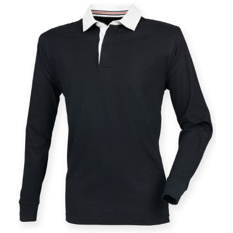 Front Row Premium Superfit Rugby Shirt — Black