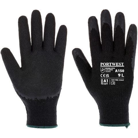 Portwest Classic Grip Latex Glove — Black
