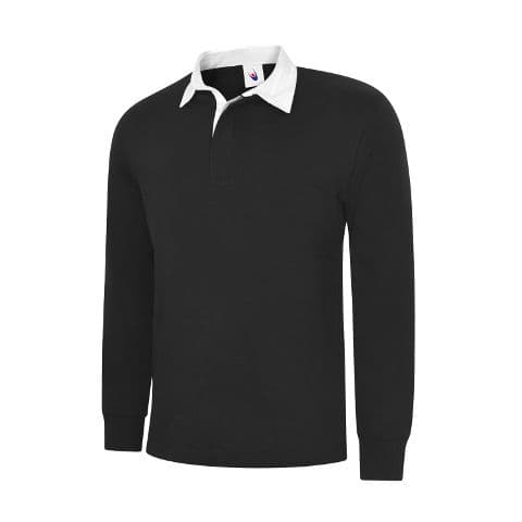 Uneek Classic Rugby Shirt — Black