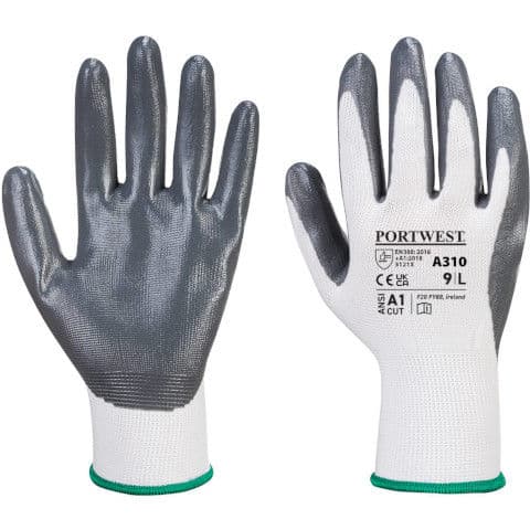Portwest Flexo Grip Nitrile Glove — Grey/White