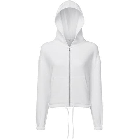 TriDri Women's Recycled Drawstring Full-Zip Hoodie — White