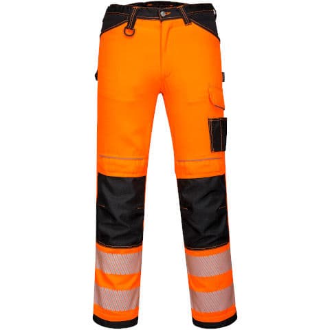 Portwest PW3 Hi Vis Work Trouser — Orange/Black