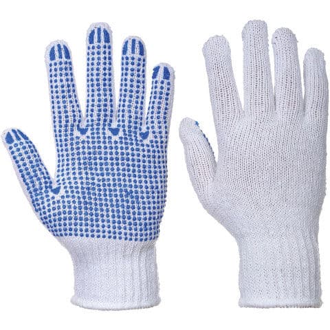 Portwest Fortis Classic Polka Dot Glove — White/Blue