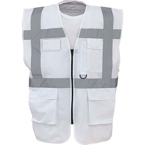 Yoko Multi-Functional Executive Hi Vis Waistcoat — White