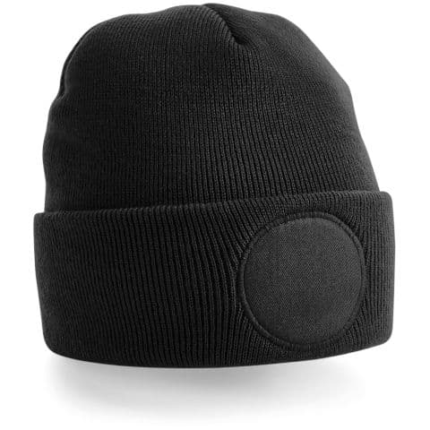 Beechfield Circular Patch Beanie — Black