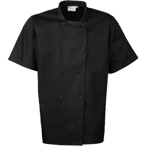 Premier Short Sleeve Chef's Jacket — Black