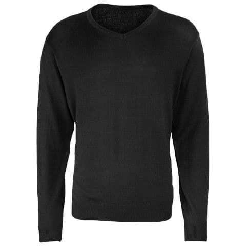 Premier Knitted V Neck Sweater — Black