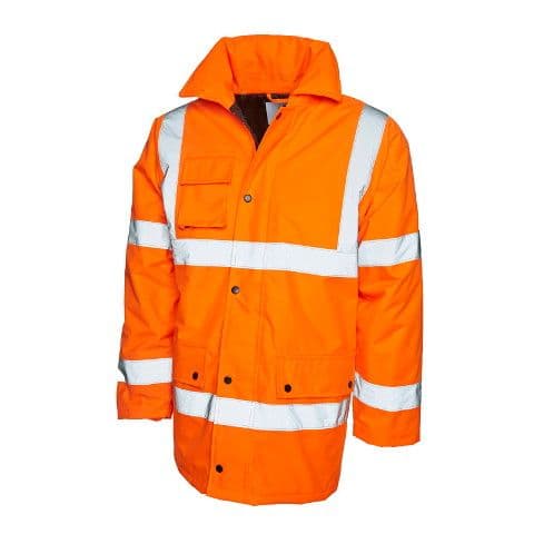 Uneek Hi-Vis Executive Jacket — Fluorescent Orange