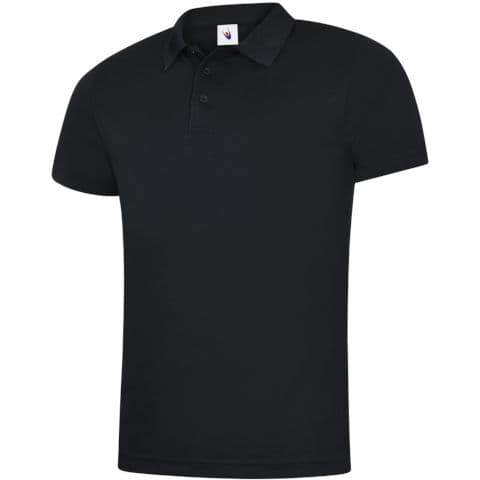 Uneek Mens Super Cool Workwear Poloshirt — Black