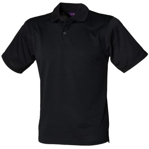 Henbury Coolplus Polo Shirt — Black