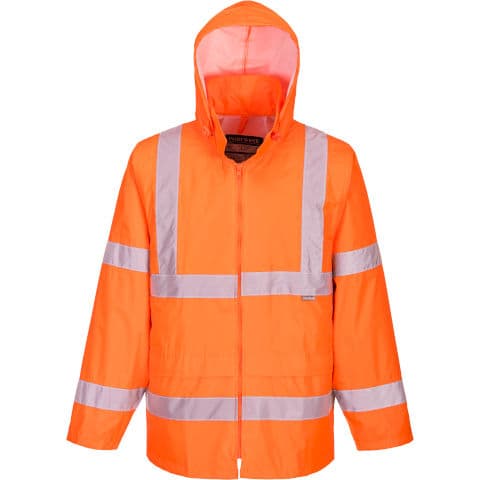 Portwest Hi Vis Rain Jacket — Orange