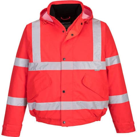 Portwest Hi-Vis Winter Bomber Jacket — Red