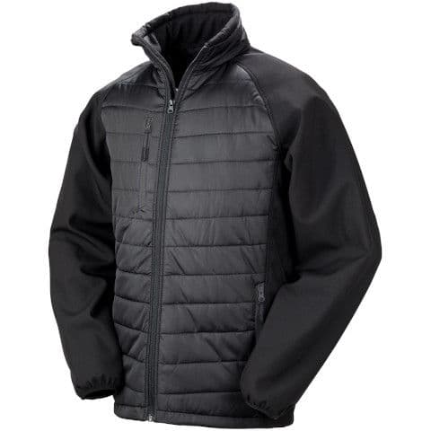 Result Compass Padded Softshell Jacket — Black / Black