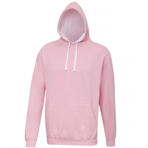 AWDis Varsity Hoodie — Baby Pink/White