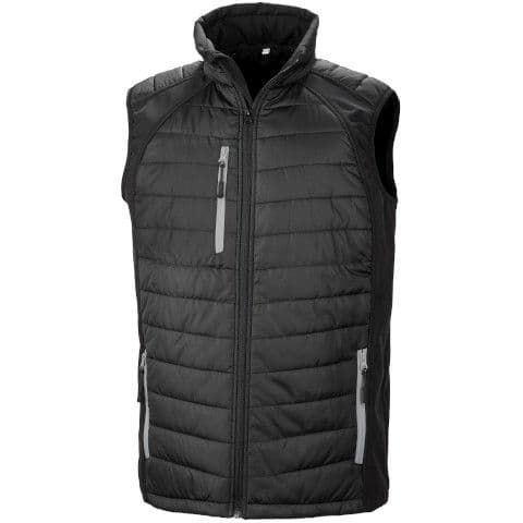 Result Compass Padded Softshell Gilet — Black / Grey