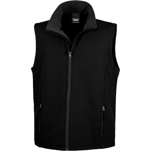 Result Core Printable Softshell Bodywarmer — Black/Black