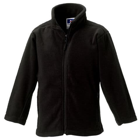Jerzees Schoolgear Childrens Full Zip Outdoor Fleece — Black