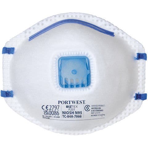 Portwest FFP2 Valved Respirator, (PK10) — White