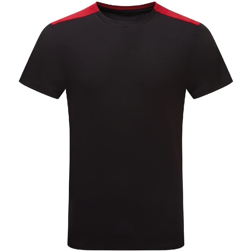 TriDri Unisex Contrast Performance T-Shirt — Black/Fire Red