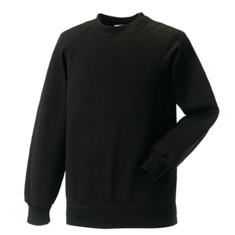 Jerzees Schoolgear Raglan Sleeve Sweatshirt — Black